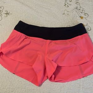 Lululemon hot pink running shorts 6